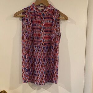 Banana Republic Multicolor Geometric Print Blouse